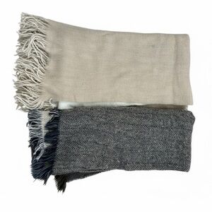 3/$15. 2 Chic Tan and Gray Scarf Set